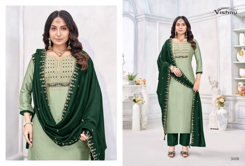 Jamaina By Vishnu Roman Silk Dress Material 